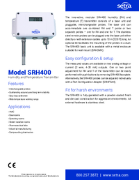 Thumbnail of document Data Sheet - SRH400 Humidity and Temperature Transmitter